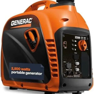 Generac 8251 GP2500i 2,500-Watt Gas Powered Portable Inverter Generator – Compact and Lightweight Design – Produces Clean, Stable Power – COsense Technologys – CARB Compliants – Orange/Black