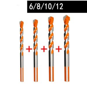 6mm-12mm Electric Tools Diamond Drill Bit Hammer Concrete Ceramic Tile Metal Drill Bits Round Shank DIY Wall Hole Saw Drilling – Four piece set