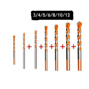 6mm-12mm Electric Tools Diamond Drill Bit Hammer Concrete Ceramic Tile Metal Drill Bits Round Shank DIY Wall Hole Saw Drilling – Seven piece set