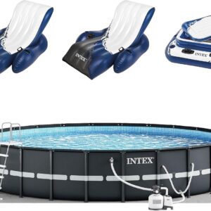 Intex Ultra XTR Round Frame Pool with Pump, Cooler, and Floats (2 Pack)