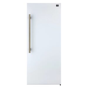 FORNO Maderno 28-Inch Built-In Convertible Refrigerator Freezer, 13.6 Cu. Ft., Right Swing, White with Antique Brass Handle (FFFFD1722-28WHT-RS)