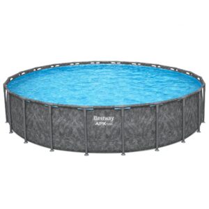 Bestway APX 365 22’x52″ Round Above Ground Swimming Pool Set with Pump and Ladders
